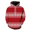 Felpe con cappuccio da uomo Babbo Natale Albero di Natale Pullover Oversize 2023 Moda Adolescenti Divertenti Top 3D Stampato Primavera Manica lunga