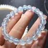 Bracelet aigue-marine naturelle brin fait à la main cristal Quartz bijoux Bracelet extensible mode enfants cadeau d'anniversaire 1 pièces 18 MM