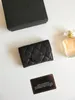 Designer plånbok cc plånbok designer korthållare mini klaff mynt handväska kaviar kalvskinn lambskin korthållare kvinnor mini plånböcker män plånbok passhållare med låda