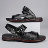 Sandalen Aus Echtem Leder Männer Schuhe Sommer Strand Waten Mode Große Größe männer Outdoor Wandern Wandern Hausschuhe