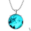 Pendentif Colliers Mode Bijoux De Noël Collier En Acier Inoxydable Perle Chaîne Père Cerf Flottant Noctilucous Médaillons Pour Drop Deli Dhboy