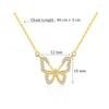 Pendant Necklaces Women's Fashion Cute Butterfly Small Shiny Crystal Geometric Hollow Female Trendy Choker Necklace Gift