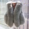 Women's Fur 2023 Fashion Faux Coat Winter Women Waist Gilet Jacket Vest For Ladies