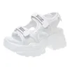405 Fujin Leather Sandals 8 см. Платформа на каблук для женщин летние повседневные петля Slides Slides Beach Slippers Котланные туфли 230807 113