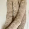 Bufandas de invierno de 75 cm con cuello de bufanda de piel auténtica para mujer, abrigo cálido con decoración esponjosa, chal de lujo Natural