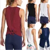 Damestanks Sport Fitness Mouwloze tanktops Yoga Crop Back Mesh kanten hemdjes Dunne atletische training