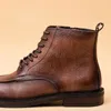 Prawdziwe męskie kostki swobodne buty biznesowe oryginalne skórzane eleganckie brytyjskie styl designerski ślubne buty społeczne