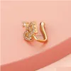 Nose Rings Studs 16 Styles Small Copper Fake For Women Non Piercing Gold Plated Clip On Cuff Stud Girls Fashion Party Jewelry Drop D Dhf0M