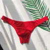 Unterhosen Herren-Bikini-Slips, Polyester, einfarbig, niedrige Taille, enge Höschen, atmungsaktiv, sexy, bequem, klein