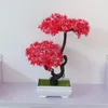 Fiori decorativi Ornamenti per bonsai artificiali Simulazione Albero in vaso Piante in plastica Invasatura Home Office Desktop Paesaggio Decorazioni Po