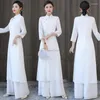Vêtements ethniques 2023 Art traditionnel chinois Hanfu robe ensemble Wome élégant fée mousseline de soie Qipao Vietnam Style classique Aodai