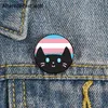 Pins Brooches Trans Pride cat Pin Custom cute Brooches Shirt Lapel teacher tote Bag backpacks Badge Cartoon gift brooches pins for women HKD230807