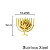 Pins Broches Israël Jodendom Menorah Gesp Broche voor Mannen Vrouwen Revers Kraag Pins Badge Chanoeka Vakantie Geschenken Geloof Sieraden Wedding Party HKD230807