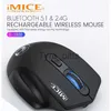 Souris iMice Bluetooth Rechargeable sans fil souris bouton silencieux ordinateur 1600 DPI ergonomique Gaming Mause optique USB pour ordinateur portable PC X0807