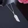 925 Sterling Silver 1630 Pouce Chaîne Plume Pendentif Collier Pour Les Femmes De Fiançailles De Mariage Cadeau De Mode Charme Bijoux L230704