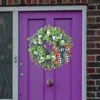 Decorative Flowers Pumpkin Wreath Front Door Outside Halloween 15.75inch Artificial For Festival Garden Fireplace Home Wedding