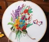 Kinesiska stilprodukter Spring Breeze Bouquet Flowers broderi DIY Manuell handarbet Materialväska för nybörjare Cross Stitch R230804
