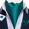 Галстуки на шею Бирюзовый однотонный мужской винтажный свадебный формальный галстук Ascot Pocket Square Set Шелковый галстук в клетку с пейсли и цветочным принтом DiBanGu 230807