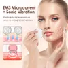 Ansiktsmassager EMS hudvård isrullmassager för mikroströmslyftning Dra åt maskin Electroporator Galvanic Beauty Device 230804