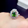 Bagues de grappe KJJEAXCMY Fine Jewelry S925 Sterling Silver incrusté de diopside naturel Girl Elegant Ring Support Test Chinese Style Selling