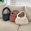 Evening Bags Casual Crochet Women Shoulder Knitted Lady Handbags Handmade Woven Cute Small Tote Bag Trend Female Purses 2023 Winter