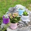 Planters Pots Pot Bunga Sukulen Tanaman Mini Plastik Pot Kantor Desktop Balkon Rumah Taman Warna-Warni Luar Ruangan Pembibitan Pot