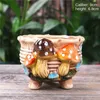 Ekiciler Potlar Kreativitas Jamur Stoneware Pot Bunga Sukulen Rumah Tangan Lubang Pot Bunga Sukulen