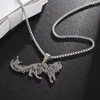 Pendentif Colliers Punk Vent Loup En Acier Inoxydable Collier Pour Hommes Et Femmes Personnalité Simple Animal Bijoux Cadeau