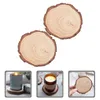 Portacandele 2 pezzi sottobicchieri bevande tovaglietta tazza ornamento per la casa porta tè in legno decorativo