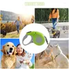 Dog Collars Pet Running Leash Walking Retractable Long 9.84ft No Tangles Reflective Tape Anti-Slip Handle Heavy Duty