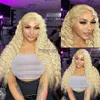 Human Hair Capless Wigs 13x4 Deep Loose wave 613 Honey Blonde Curly Transparent Lace Frontal Wig 180 Remy 13x6 Water Wave Colored Women Human Hair Wig x0802