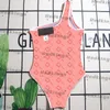 Womens Sling Swimwear Designer One Piece Bathing Suit Fashion Letters Print Swimsuits Pink Quick Dry Girls Beach Wear