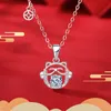 Collane con ciondolo gatto fortunato in argento sterling 925 reale al 100% con montatura a punta da 0,5 ct Moissanite con diamanti firmati collana di gioielli regalo