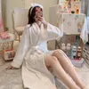 Pigiameria da donna Inverno Manica lunga Sexy Spessa calda Flanella Kimono Vestaglie per le donne Coreano Velluto di corallo Accappatoi Camicia da notte Abito da notte