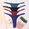 VKME Women's Sexy thong trosor Underkläder låg midja G-sträng t-bantar trosor kvinnlig komfort bomullsbribb underkläder underkläder L230626