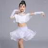 Sahne Giymek Çocuklar Latin Kız Göster Dans Elbisesi Kızlar Etek Performans Kızların Rekabet Giysileri