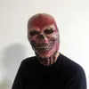 Party Masks Skeleton Warrior Mask Halloween Red Skull Latex Headgear Horror Haunted House Cosplay Spoof Props J230807