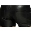 Herenshorts 2023 Effen kleur Pu-leer Casual Eenvoudig strand Lederhosen