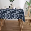 Table Cloth Waves Japanese Navy Blue Tablecloth Rectangular Waterproof Harajuku Pattern Cover For Banquet