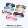 Zonnebril Y2K randloos voor dames heren trendy wrap around punk eendelige bril oversized buitensportzonnebril