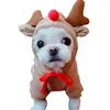 Dog Apparel Legendog Fashion Pet Clothes Elk Horn Hat Cotton Velvet Cloak Year Hooded Coat Small Dogs Festival