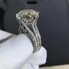 Fedi nuziali di marca Choucong da 10 carati Gioielli di lusso Vero argento sterling 100% 925 Taglio rotondo Moissanite Diamante Zircone Festa Eternità Anello nuziale da donna Regalo Mai sbiadire