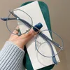 2023 새로운 트렌드 금속 안경 프레임 다각형 패션 방지 파란색 빛 안경 도매