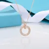 925 Sterling Silver Necklace Classic 1837 Round Cake Horse Eye Pendant Necklace for Women 18K Gold Plated Lock Bone Chain Fashion T Series Designer Jewelry with Box