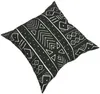Federa per cuscino Panno di fango africano Nero Bianco Lino Cotone Cerniera nascosta Fodere per copriletto 18x18 su due lati 230807