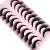 False Eyelashes 10Pairs Cat/ Faux Mink Winged End Eye Elongated Fake Lashes Soft Natural Long Full Strip