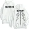 Sweats à capuche pour femmes Sweats à capuche femme Y2K Gothic Skeleton Evil Wing Print Oversize Hooded Tops Couple Vêtements Hip-Hop Man Streetwear Sweat 230807