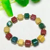 Strand Natural Mookite Cube Bracelet Healing Fashion Reiki Crystal Man Woman Fengshui Jewelry Birthday Gift 1pcs 10mm