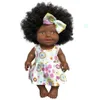 Bonecas africanas móveis conjuntas presente de natal para bebê brinquedo preto mini bonito explosivo penteado boneca crianças meninas c0924 entrega direta dhazc