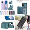 S23 3 kort Pocket Pack Wallet Pu Leather Case för Samsung S23 Ultra S22 Plus S21 A54 A34 A14 A53 A13 Square Checkered Cash Pocket Product Proof TPU Holder Telefon Back Cover Cover Cover Cover Cover Cover Cover